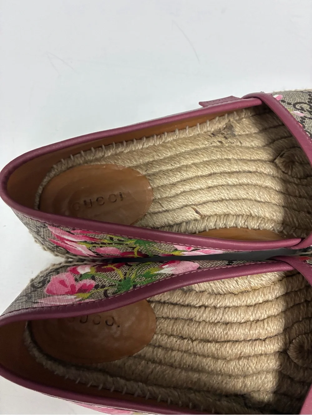 Gucci Pink Floral GG Canvas Espadrilles